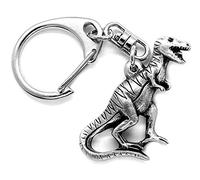 Tyrannosaurus Rex (T-REX) Dinosaur Push Gate Keyring with Grey Burlap Pouch