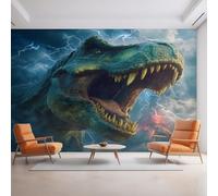 Tyrannosaurus Rex Wallpaper for Living Room, Ferocious Dinosaur Wall Mural for Bedroom 450x315 cm, Non-Woven Photo Wallpaper, Home Decor D&O37