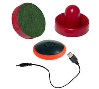 TYRDAN Air Hockey Pucks and Paddles - Rechargeable Floating Air Hockey Pucks for Any Flat Surface, Include a Charging Cable and Electronic Rechargeable Air Hockey Pucks, 2 Air Hocky Strikers