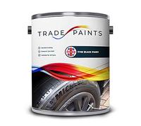 Tyre Black Paint - 5 Litre - Decorative Satin Black Finish for Vehicle Tyre Sidewalls, Mud Flaps, and Rubber Detailing, Easy Application