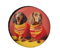Tyre Cover Cute Dachshund Universal Spare Wheel Cover With Elastic Cord Tire Storage Bag For Truck Vehicle Outdoor M