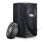 Tyre Cover，Upgraded 420D Oxford Tyre Protector Covers Waterproof Outdoor,SPF＞70+,Universal Wheel Stack Storage Covers with Waterproof Zipper,Air Vent (Holding 4 Tires Within 32 Inch Diameter)