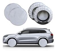 Tyre Covers Set - Heavy Duty Tyre Wheel Covers, Dust Proof Wheel Cover | 4 Pieces Black Outdoor Waterproof Tyre Covers Protector Cover