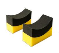 Tyre Dressing Applicater, Shine Applicator Sponges, Curved Auto Sponges for Cleaning, Wax Applicator, Tire Sponge Brush for Tire Gel Shine For van car motor bike 2 Pcs