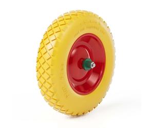 Tyre for wheel barrow 4.8/4.00-8, with shaft Puncture-proof Yellow Capacity 160 kg