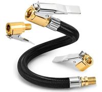Tyre Inflator Adaptor, 3 PCS Tyre Pump Adapter Includes Hose and Connectors, Quick Release Bike Pump Adaptor with Universal Tyre Valve Adapter, for Car Bicycle Motorcycle Emergency Roadside Use