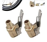 Tyre Inflator Adaptor Clamp, 2PCS Brass Tire Air Chuck, Quick Release Tyre Valve Adapter Car Connector Clamp Air Chuck, Car Tyres Tire Inflator Clamps Airs Pump Wheel Tyres Valve Extension Adaptor