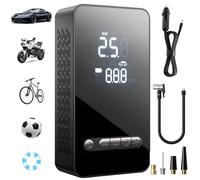 Tyre Inflator Air Compressor: 12V Portable Electric Car Tyre Inflator 150 PSI - USB Rechargeable Portable Air Compressor with LCD Display Electric Bike Pump Light for Car Motorcycle Bicycle Balls