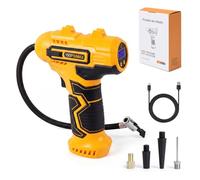 Tyre Inflator Air Compressor, Portable Car Tyre Inflator 150PSI, Cordless Electric Tyre Pump with Digital Pressure Gauge, Auto Shut Off, LED Light, Air Pump for Car Tyres, Bike, Motorcycle & Balls