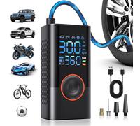 Tyre Inflator Air Compressor, Portable Cordless Tyre Pump with Digital Pressure Gauge 150PSI, Electric Car Air Pump Auto Shutoff with LED Light for C