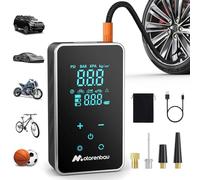 Tyre Inflator Cordless Compressor, 150PSI 4000mAh Car Pump for Tyres with LED Light, Auto Shutoff & Pressure Gauge, Rechargeable Electric Bike Pump for Car,Motorcycle,Bicycle, Balls