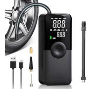 Tyre Inflator Portable Air Compressor,150PS1 Cordless Tyre Inflator Fast Inflation, 5200 mAh, LED Light, Pressure Gauge, as Power Bank, for Car/Bicycle/Motorcycle/Ball/Custom