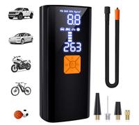 Tyre Inflator Portable Air Compressor,20000mAh and 150PSI Cordless Air Pump with Digital LCD Pressure Gauge One Click Electric Tyre Inflator for Car,Motorcycle,Bike and Balls 1 Pcs (Raven Black)