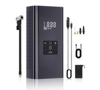 Tyre Inflator Portable Air Compressor, 4 Smart Modes & Auto Shut Off Portable Tyre Pump,Tyre Air Pump with Cigarette Lighter, Battery Tire Air Pump for Car Bike Motorcycle Ball (Black)