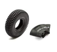 Tyre & Innertube 3.00-4 Black Knobbly Block Tread Fits Mobility Scooter 4 Inch Wheel Rim 4 Ply