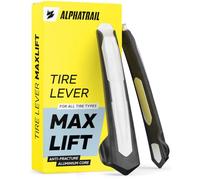 Tyre Levers for Bicycles, Metal Core, 2 Pack, Plastic Coated & Spoke Hook - Alphatrail MaxLift Bike Tyre Removal Tool with Aluminium Core, Heavy Duty for Road Bike, MTB & Gravel, for Schwalbe Tyres