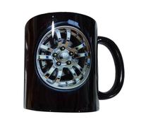 Tyre Mug - 330ml Tire Coffee Ceramic Mug, Wheel Cup for Coffee Tea, Funny Non Slip Wheels Design Drinkware, Artistic Wheel Inspired Beverage Container for Cafe Birthday Mom Lovers Friends Use