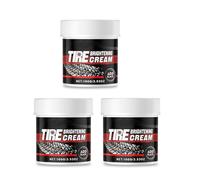 Tyre Nourish Cream, Car Tire & Plastic Trim Renewal Paste, Powerful Wheel Cleaning Refurbish Wax, Ant-crack And Explosion, for Car Trucks Motorcycles Tires, Restores Black Gloss, Blocks UV (3PC)