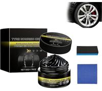 Tyre Nourish Cream, tire coating paste, Tire Nourish Wax Cream, Powerful Wheel Cleaning Refurbish Wax, Maintain Luster for Cars (1Pcs)