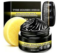 Tyre Polishing Paste 50g, Long Lasting Tyre Shine Conditioner, Waterproof Tyre Dressing Protector, Multi-Purpose Tyre Cleaner for Restoring Black Shine, Suitable for Car, SUV and Motorcycle Tyre Maint