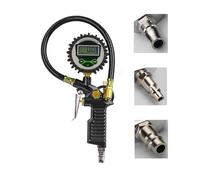 Tyre Pressure Gauge Digital Display Inflation Monitoring Manometer Car Tire Air Pressure Inflator Gauge Backlight Vehicle(Black 1PCS,Asia)