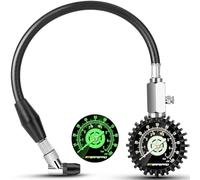 Tyre Pressure Gauge UK 7 bar/100 psi Glow in the Dark, ATsafepro 2.5” Dial Mechanical Tyres Gauges with Flexible Hose, Analog Air Pressure Gauge for Cars, Trucks, Bicycles