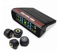 Tyre Pressure Monitoring System TPMS Solar Wireless Tyre Pressure Monitor with 4 External Sensors LCD Display Real-time Temperature Pressure for Car SUV