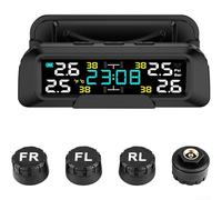 Tyre Pressure Monitoring System, USB Charging TPMS Solar Wireless Tyre Pressure Monitor With LCD Display For Cars SUVs(External)