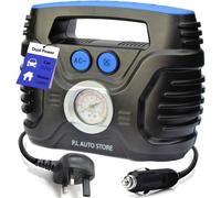 Tyre Pump - 240v Car Tyre Inflator (Mains) OR 12V DC Tyre Compressor (vehicle) Dual Electric Powered - Top Car Accessories for Men