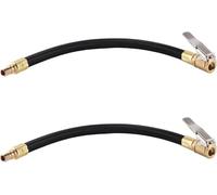 Tyre Pump Hose, Quick Air Release Extention Replacement Hose Inflator Connector Push on Portable Car Air Tire Chuck Inflator Pump Hose for Bicycle Motorcycle Car (2pcs)
