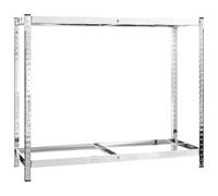 Tyre Rack with 2 Height-Adjustable Shelves Made of Galvanised Steel, 110 x 40 x 110 cm, Silver, Freestanding, High Load Capacity up to 300 kg, Ideal for Garage, Workshop and Warehouse, Robust and