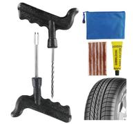 Tyre Repair Kit, Car Tyre Puncture Repair Kit, Upgrade T-Handle, Emergency Fix Puncture for Car, Motorcycle, Truck, Van, ATV, Tractor & More - Tubeless Tyre Repair Kit (10)