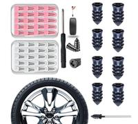 Tyre Repair Nails Kit, Screw in Tyre Repair Plugs, Tires Repairing Rubber Nails Kit with 2 Sizes, Self-Service Car Wheel Puncture Repairing Screws Set for Auto, Motorcycle, Truck (50pcs)
