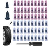 Tyre Repair Screws, Tyre Repair Kit, 60Pcs Puncture Repair Kit with 2 Sizes, Roadside Emergency Tire Plug Repair Tools with Storage Box, Quick Tyre Screw Repair Kit Suitable for Car Bike Motorbike