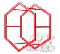 Tyre Rim Display Rack，Wheel Rims Shelf Organizer， Rims Tire Rack for Garage Home Trade Show Auto Repair Shop Floor Standing Tyre Hexagon Display Stand(RedUnitFrame)