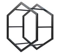 Tyre Rim Display Rack，Wheel Rims Shelf Organizer， Rims Tire Rack for Garage Home Trade Show Auto Repair Shop Floor Standing Tyre Hexagon Display Stand(BlackUnitFrame)