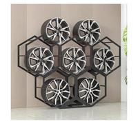 Tyre Rim Display Rack，Wheel Rims Shelf Organizer， Rims Tire Rack for Garage Home Trade Show Auto Repair Shop Floor Standing Tyre Hexagon Display Stand(5+1)