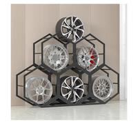 Tyre Rim Display Rack，Wheel Rims Shelf Organizer， Rims Tire Rack for Garage Home Trade Show Auto Repair Shop Floor Standing Tyre Hexagon Display Stand(5+2)
