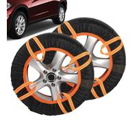 Tyre Snow Blanket Socks - Non-Slip Textile Snow Chains | Emerccy Snow Tyre Sock | Winter Tyres - Traction Aid | Tyre Cover with Reflective Warning Strips for Motorhomes, SUVs, Trucks, Small Cars