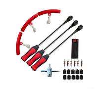 Tyre Spoon Kit 26pcs Motorcycle Tire Changing Tools 375mm Lever for Dirt Bike for Lawn Mower for atv with Rim Protectors and Valve Cores(23pcs)