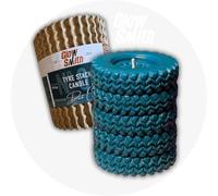 Tyre Stack Candle, Automotive Art Inspired by Land Rover Design, Sculptural Candle by Glowsmith, 50 Hour Burn Time, Nordic Pine