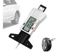 Tyre Tread Depth Gauge, 0-25.4mm/Inch Digital Tire Tread Depth Checker, Tyre Depth Measuring Tool with LCD Screen, Intuitive Reading, Clear Scale, for Cars, Motorcycles, Trucks, Silvery