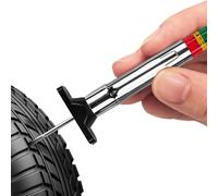 Tyre Tread Depth Gauge UK - Metal 8.5x2.6cm | Color Coded Tire Thickness Measurer Accurate Indicator | Driving Safety Tool For Car Sedan Caravan SUV Road Use