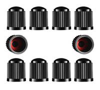 Tyre Valve Caps, 10 Pcs Plastic Car Bike Tire Stem Dust Covers with Seal for SUV Bicycle Motorbike, Black