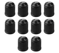Tyre Valve Caps - 10Pcs Black Plastic Dust Caps Universal Fit Car Tyres, Bikes, Bicycles, Motorbikes Prams, and Wheelbarrows by Stocc