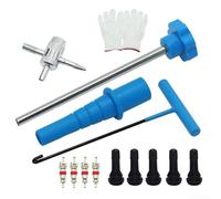 Tyre Valve Core Remover Tool Set 4-Way Multi-Function Kit for Tire Stem Removal Repair Garage Use Compact(13PCS)