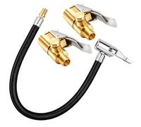 Tyre Valve Extension Hose with Adapters, 1PC Quick Release Tyre Inflator Adaptor Kit with 2PC Presta to Schrader Valve Adapter, Bike Valve Adapter for Air Pump for Car Tyres, Ring Tyre Inflator Access
