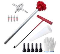 Tyre Valve Stem Tool, Valve Core Tool, 13 Times Valve Stem Removal Tool, 4 Piece Tyre Valve Stem, Short Valve Stem, Ins Tool