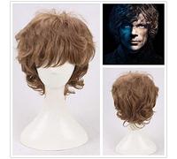 Tyrion Lannister Cosplay Wig Game of Thrones Role Play Peter Dinklage Brown Curly Hair Costumes Wig + Wig Cap