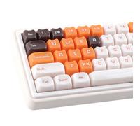 TYRIXKI Ceramic Jade Calico Cat Keycaps, 148 Keys Translucent Orange Jelly Cute Keycaps Mao Profile Creamy Custom Keycap for Cherry Gateron MX Swithes Mechanical Keyboards